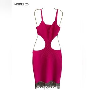 Elegant Pink Cut-Out Dress